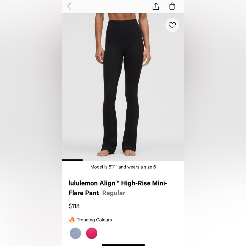 lululemon athletica Black High-Rise Mini-Flare Pants